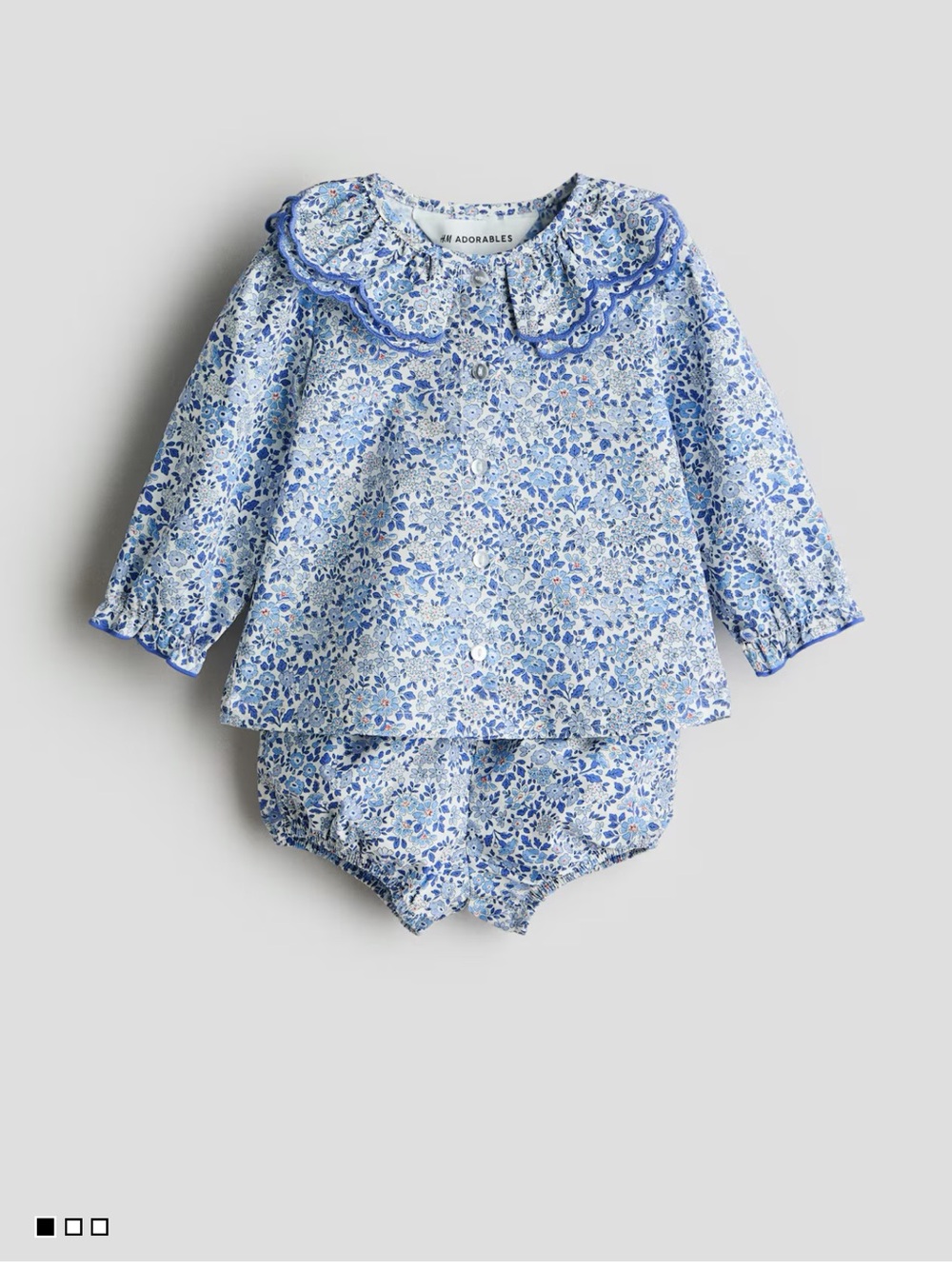 H&M Blue Floral Baby Matching Set